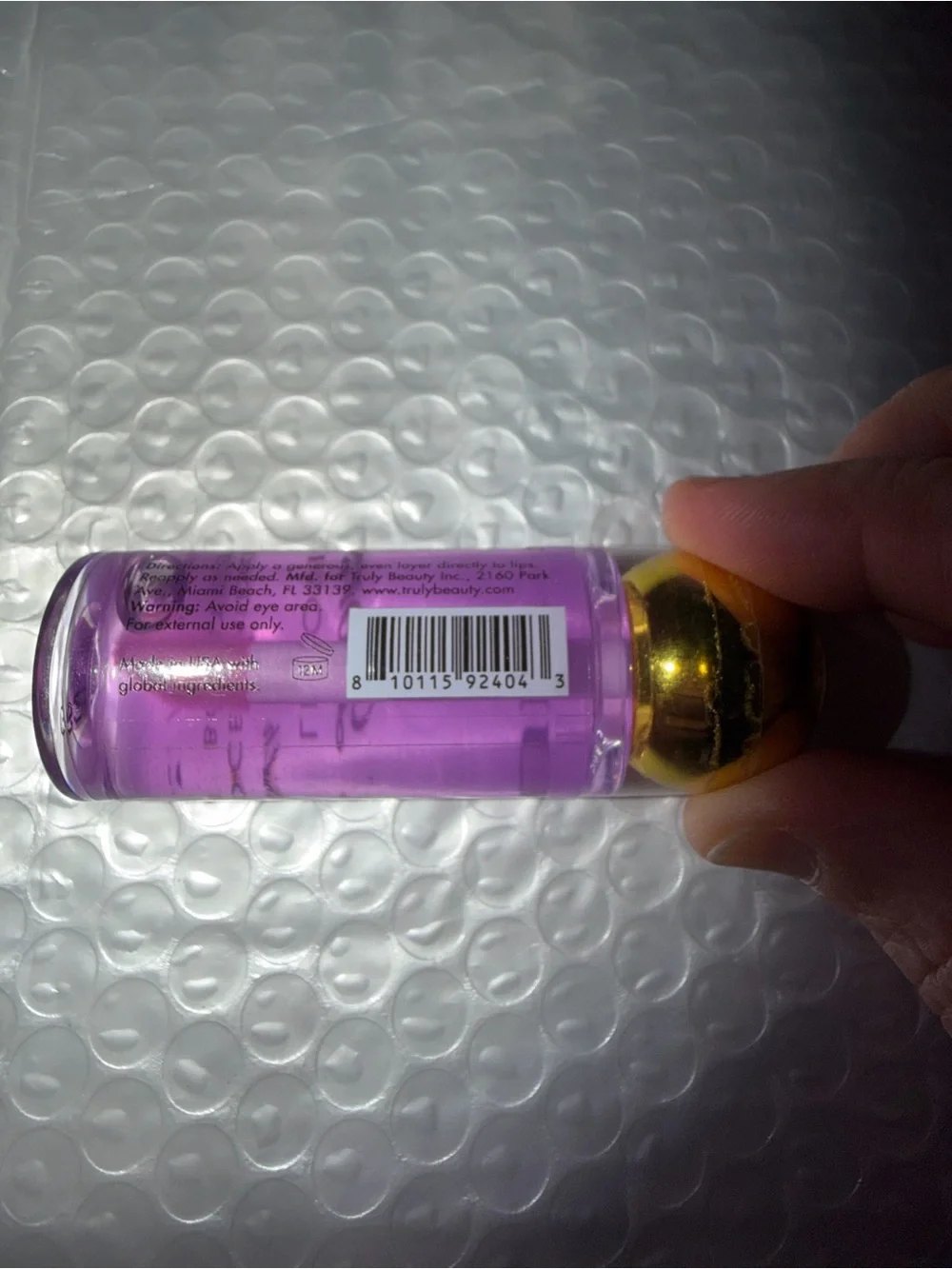TRULY Glazed Donut Luxury Lip Oil - Purple with Gold Cap